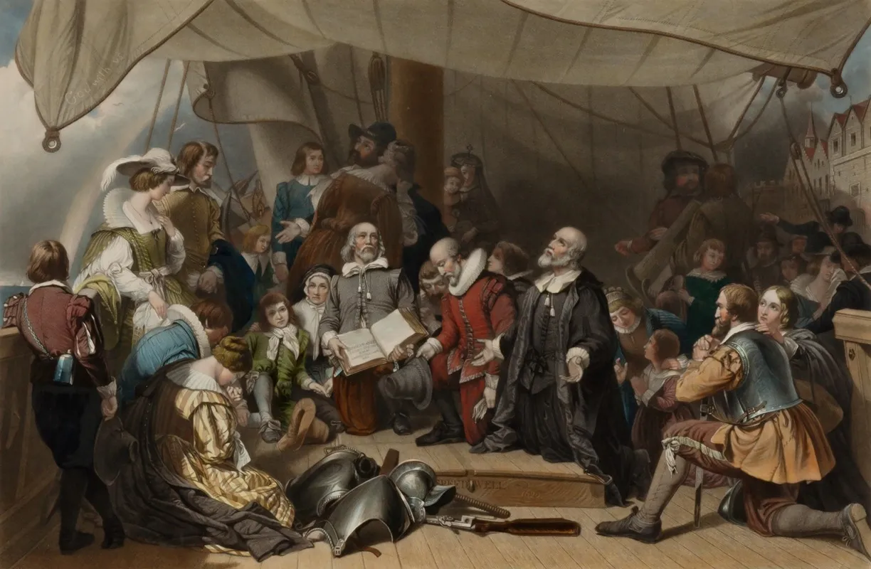 Embarkation Of The Pilgrims 2 Wall Art by Samuel Bellin - High-Resolution Digital Print