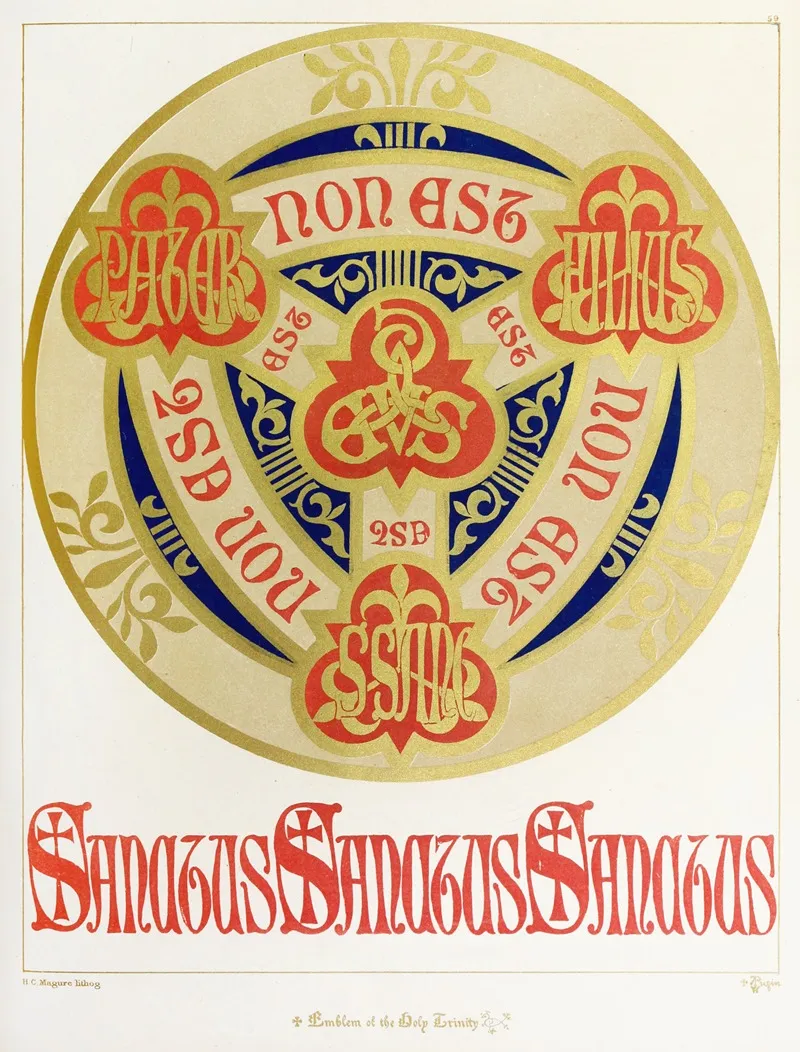Emblem Of The Most Holy Trinity Wall Art by Augustus Pugin - High-Resolution Digital Print