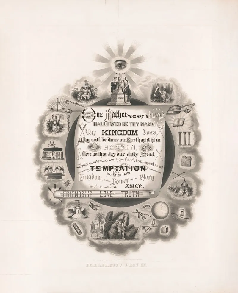 Emblematic Prayer Wall Art by T. C. Fielding - High-Resolution Digital Print