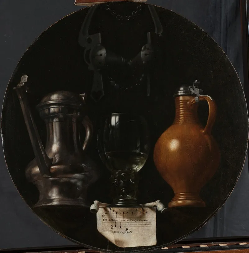 Emblematic Still Life With Flagon Glass Jug And Bridle Wall Art by Johannes Torrentius - High-Resolution Digital Print