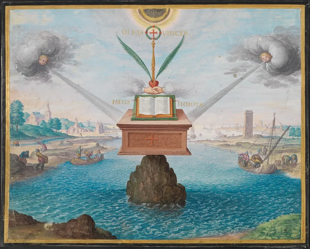 Emblematische Darstellung Allegorie Auf Die Bestandigkeit Des Christlichen Glaubens Wall Art by Friedrich Brentel - High-Resolution Digital Print