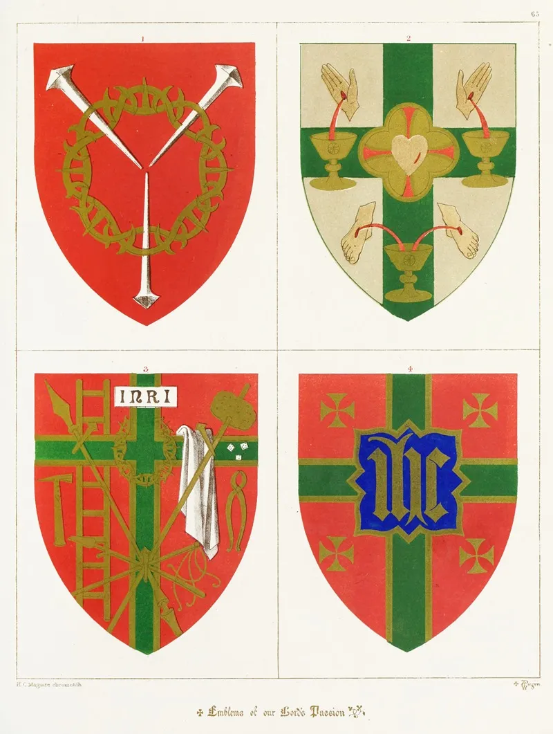 Emblems Of Our Lords Passion 2 Wall Art by Augustus Pugin - High-Resolution Digital Print