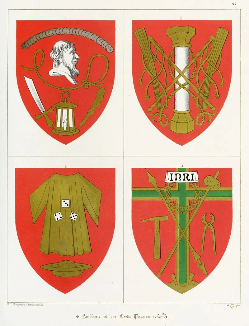 Emblems Of Our Lords Passion Wall Art by Augustus Pugin - High-Resolution Digital Print