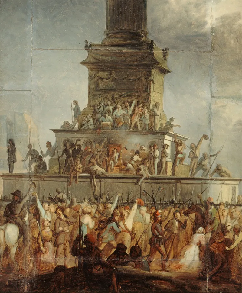 Embrasement Du Trone De Louis Philippe Place De La Bastille Le 24 Fevrier 1848