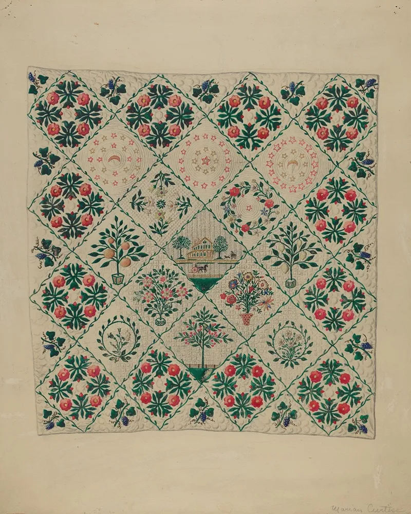 Embroidered Applique Quilt