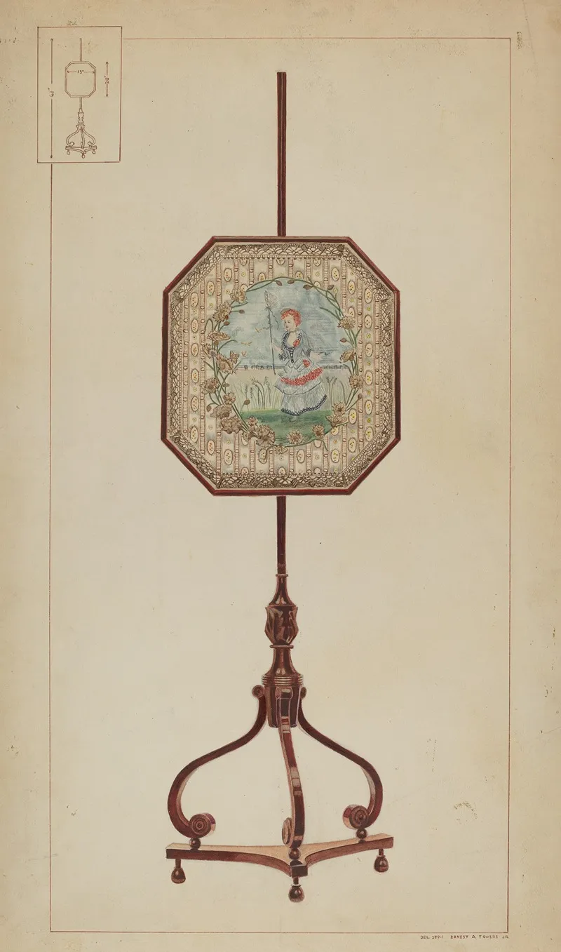 Embroidered Fire Screen