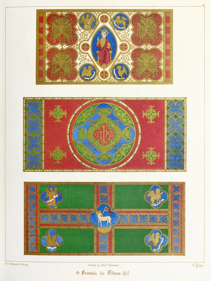 Embroidered Frontals For Altars Wall Art by Augustus Pugin - High-Resolution Digital Print