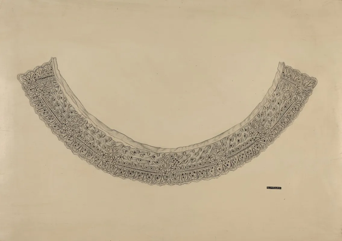 Embroidered Linen Collar