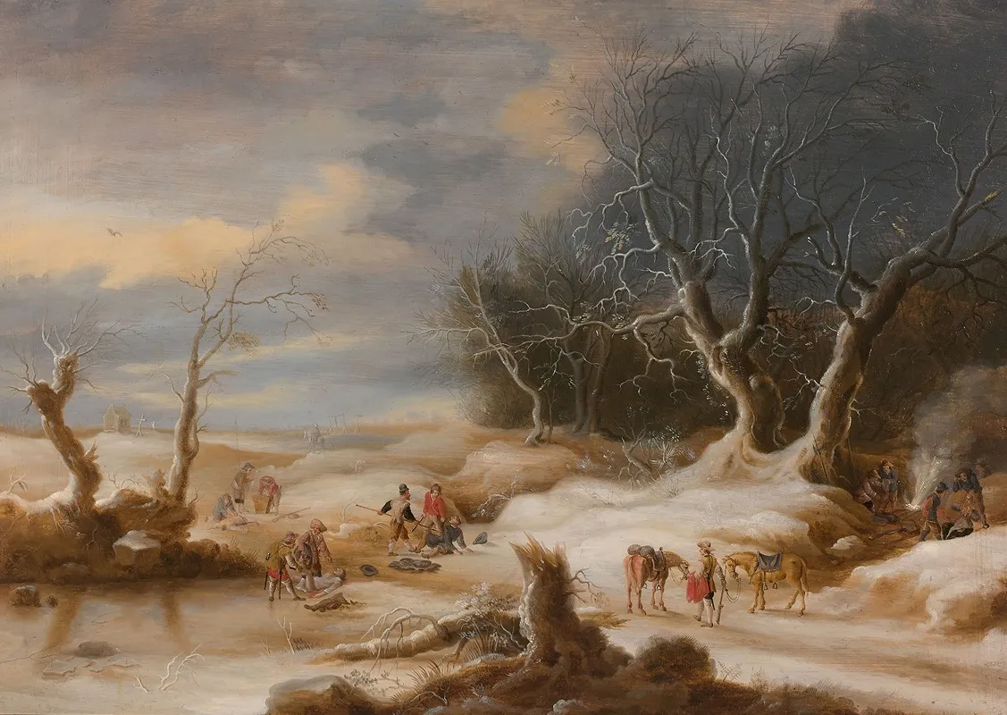 Embuscade Dans Un Paysage De Neige Wall Art by Gijsbrecht Leytens - High-Resolution Digital Print