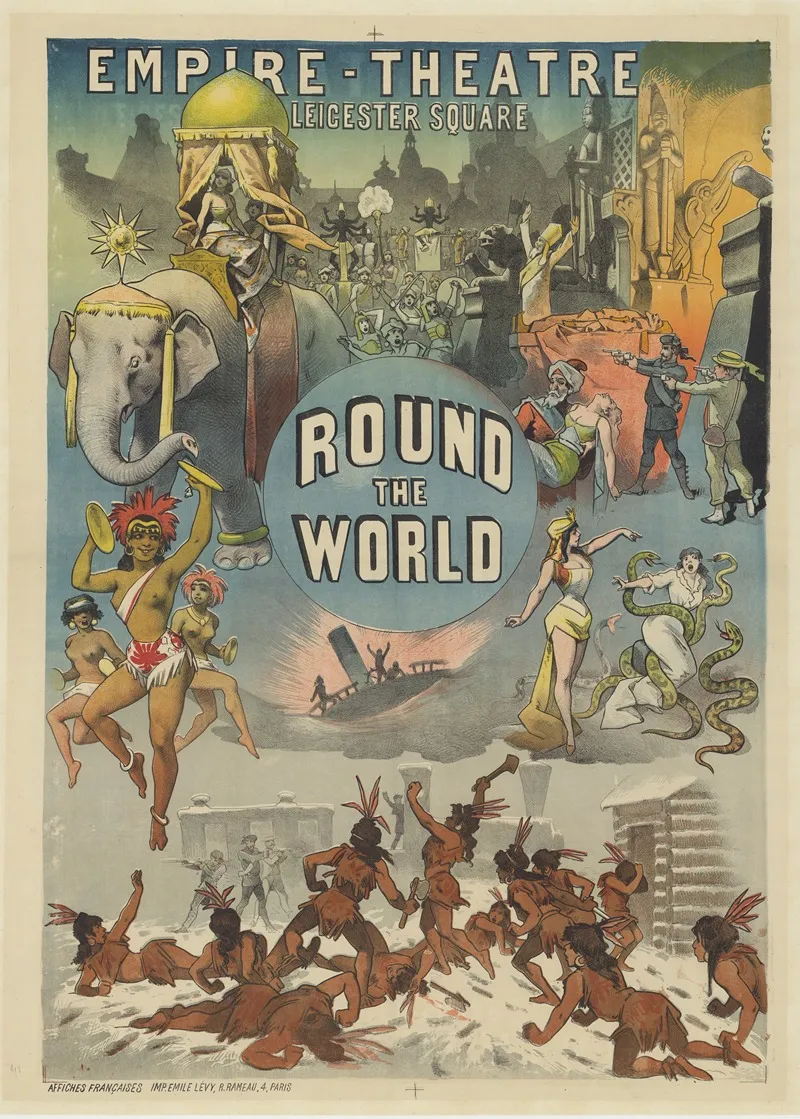 Empire Theatre Leicester Square Round The World Wall Art by Imp. Emile Lévy - High-Resolution Digital Print