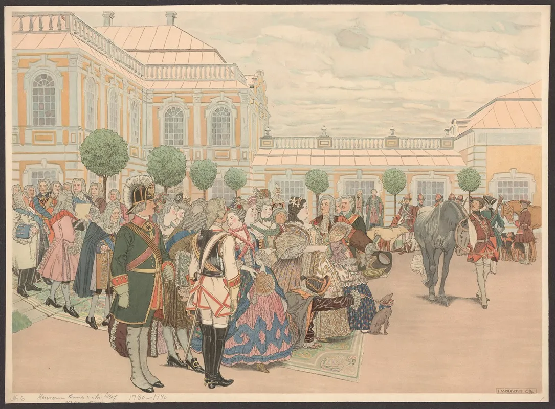 Empress Anna And Her Court Wall Art by Dmitry Kardovsky - High-Resolution Digital Print