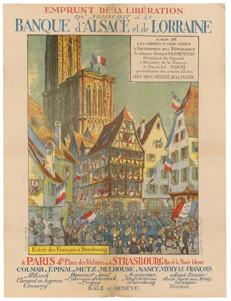 Emprunt De La Liberation On Souscrit A La Banque Dalsace Et De Lorraine Entree Des Francais A Strasbourg Wall Art by Hansi - High-Resolution Digital Print
