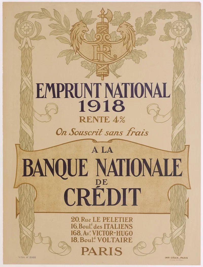 Emprunt National 1918 2 Wall Art by Imp. Chaix - High-Resolution Digital Print