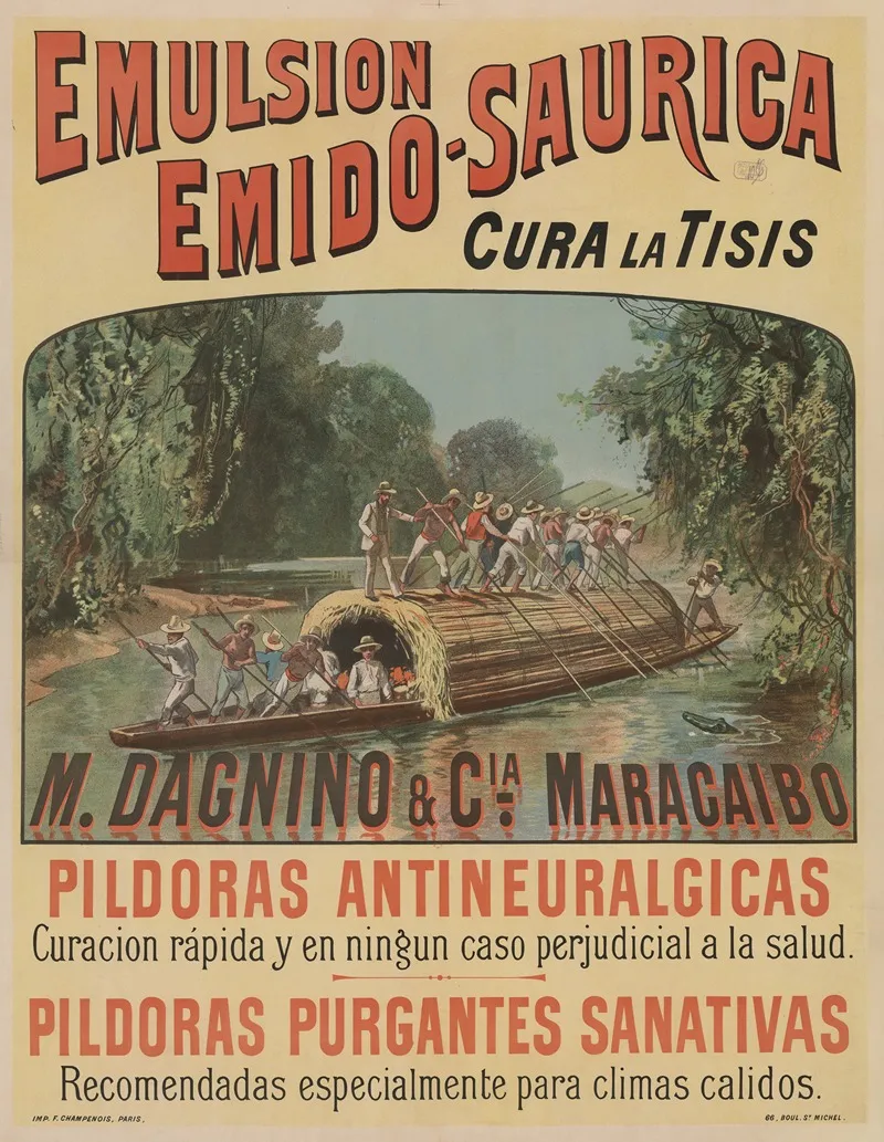 Emulsion Emido Saurica Cura La Tisis M Dagnino Cia Maracaibo Venezuela Wall Art by Imp. F. Champenois - High-Resolution Digital Print