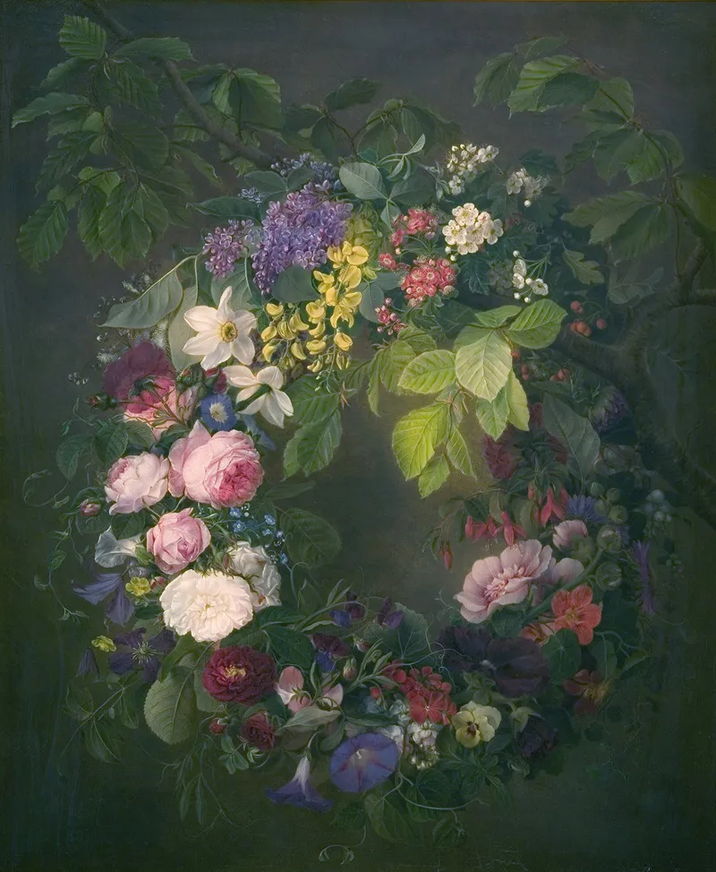 En Blomsterkrans Wall Art by Emma Thomsen - High-Resolution Digital Print