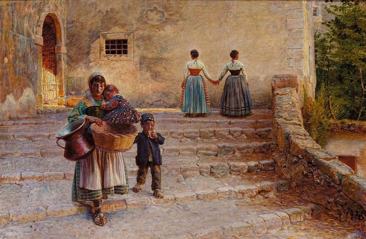 En Fattig Italienerinde Med Sine Born