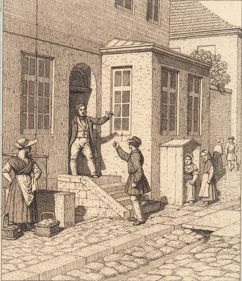En Gadescene Illustration Til Linearperspectiven Tavle Vii