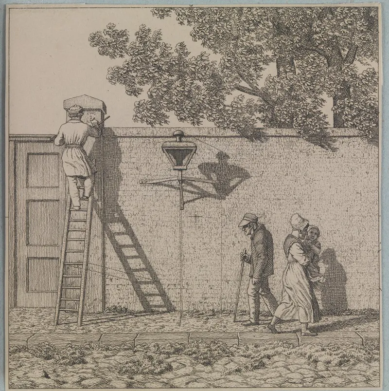 En Havemur Illustration Til Linearperspectiven Tavle Vi Wall Art by Christoffer Wilhelm Eckersberg - High-Resolution Digital Print