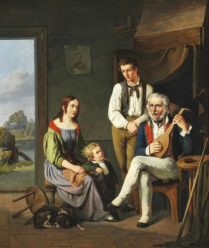 En Hiemkommen Somand Fortaeller Om Sin Reise Wall Art by August Thomsen - High-Resolution Digital Print