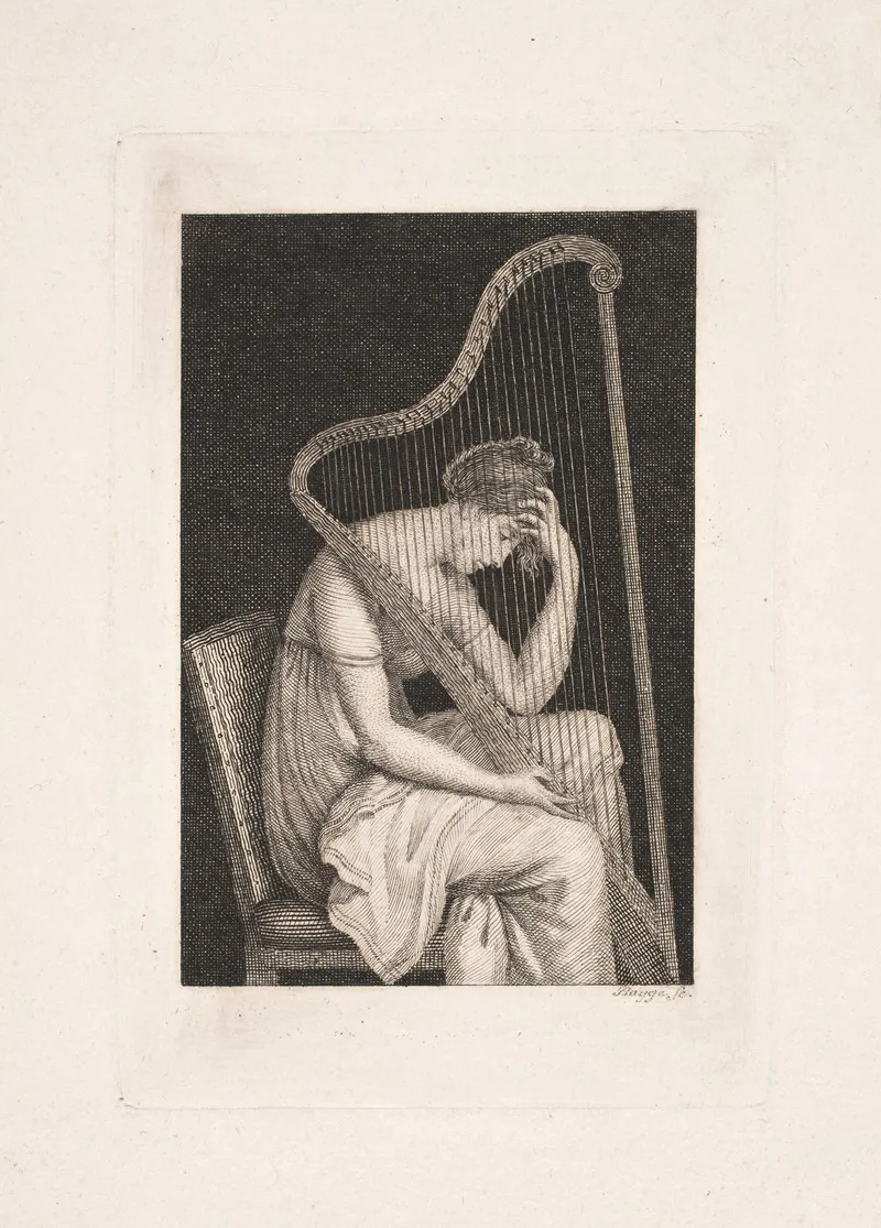 En Kvinde Med Harpe Wall Art by Oluf Olufsen Bagge - High-Resolution Digital Print
