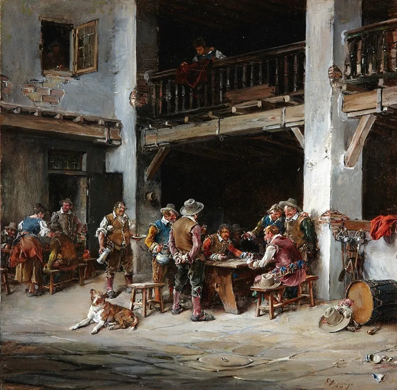 En La Posada In The Tavern Wall Art by Francisco Domingo Marqués - High-Resolution Digital Print