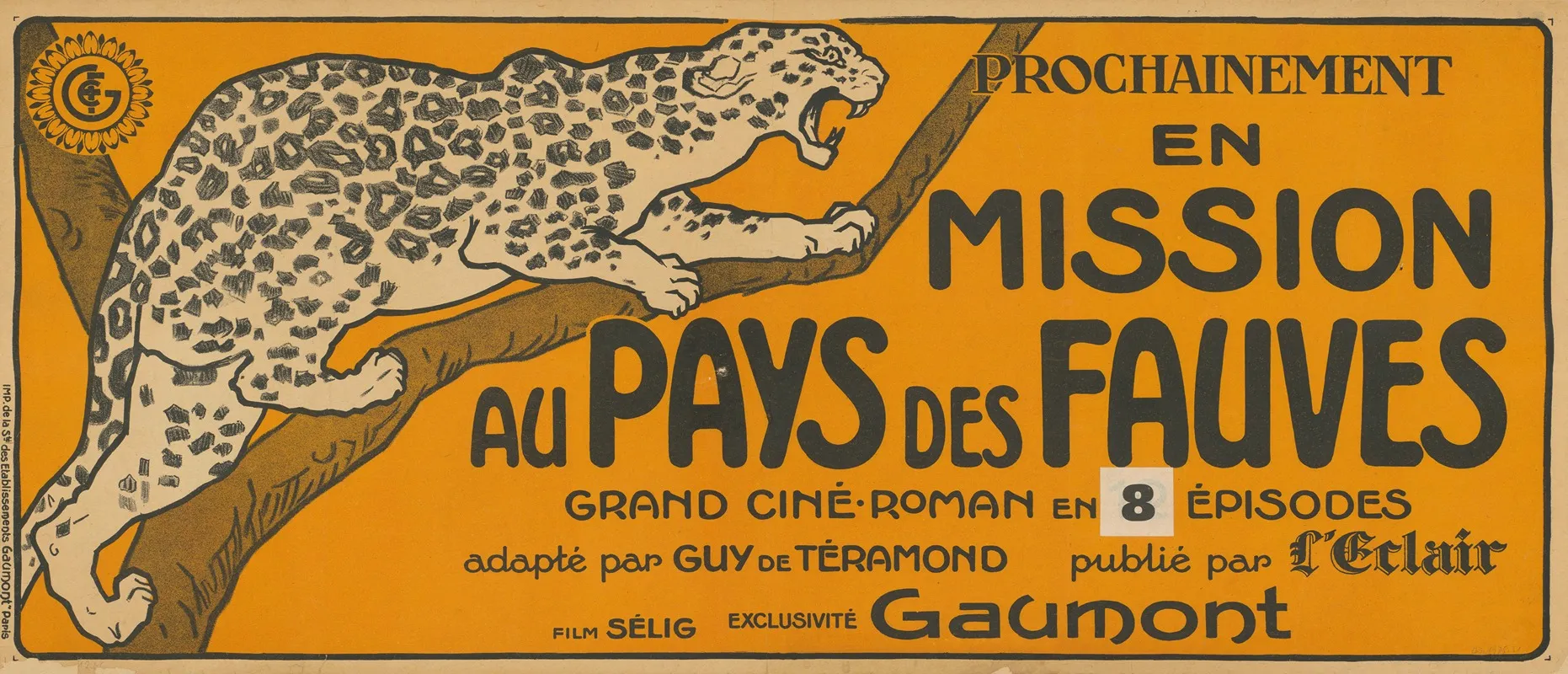 En Mission Au Pays Des Fauves Wall Art by Imp. de la Société des établissements Gaumont - High-Resolution Digital Print