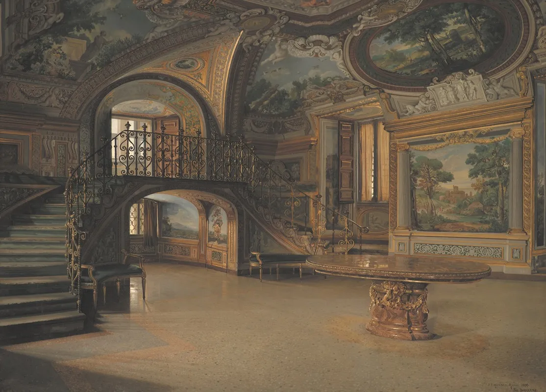 En Sal I Palazzo Borghese Wall Art by J.Th. Hansen - High-Resolution Digital Print