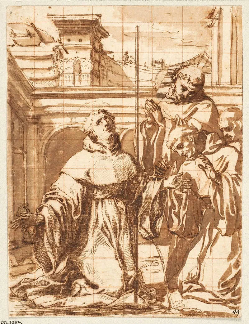 En Scene Fra Sankt Nikolaus Liv Wall Art by Giovanni Battista Mercati - High-Resolution Digital Print