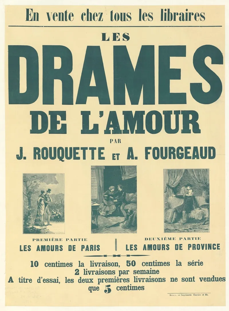 En Vente Chez Tous Les Libraires Les Drames De Lamour Par J Rouquette Et A Fourgeaud Wall Art by Imp. Charaire et Fils - High-Resolution Digital Print