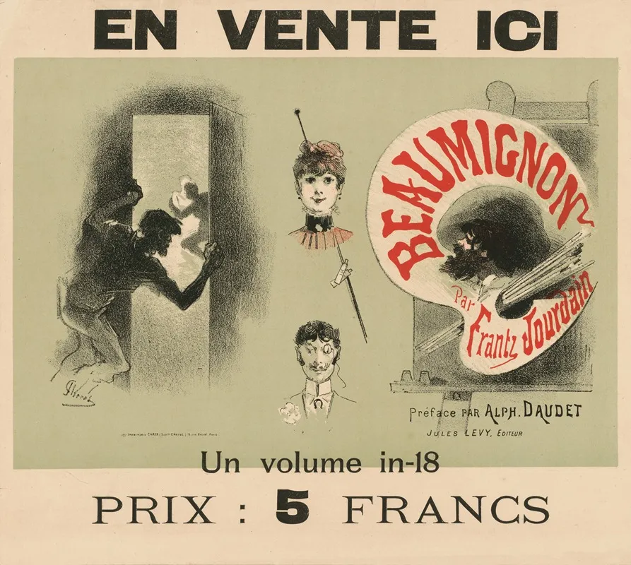 En Vente Ici Beaumignon Par Frantz Jourdain Preface Par Alphonse Daudet Wall Art by Jules Chéret - Canvas Print