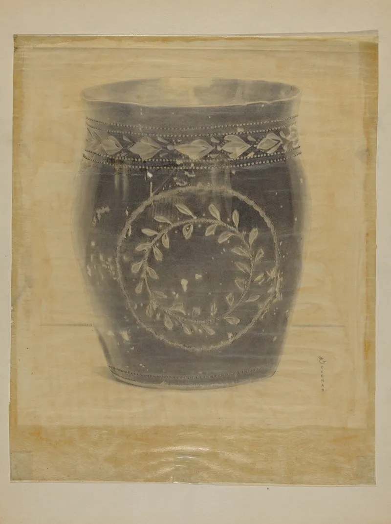 Enameled Pewter Beaker