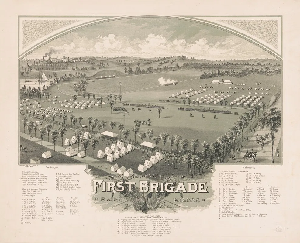 Encampment Of First Brigade Maine Volunteer Militia Wall Art by Geo. H. Walker &amp; Co. - High-Resolution Digital Print