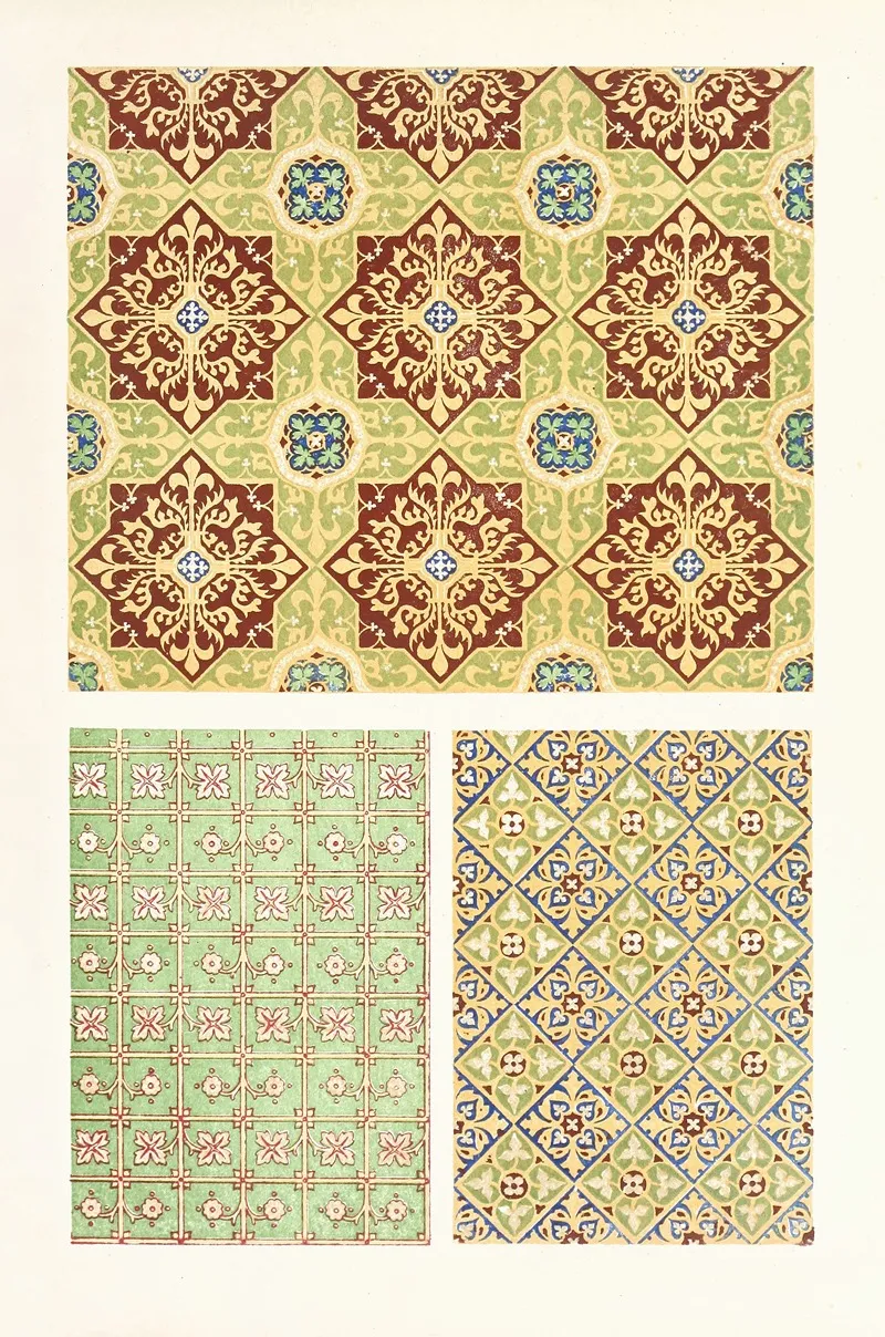 Encaustic Or Inlaid Tiles In The Mediaeval Styles Wall Art by John Charles Robinson - High-Resolution Digital Print