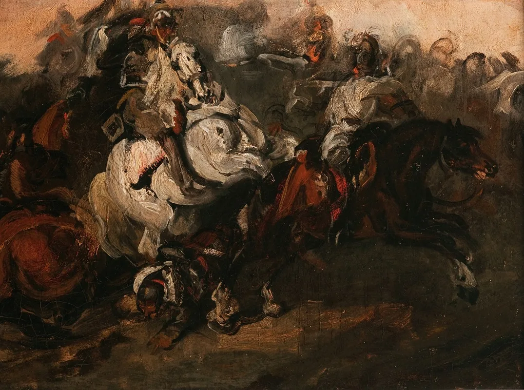 Encounter Of Cuirassiers Wall Art by Piotr Michałowski - High-Resolution Digital Print