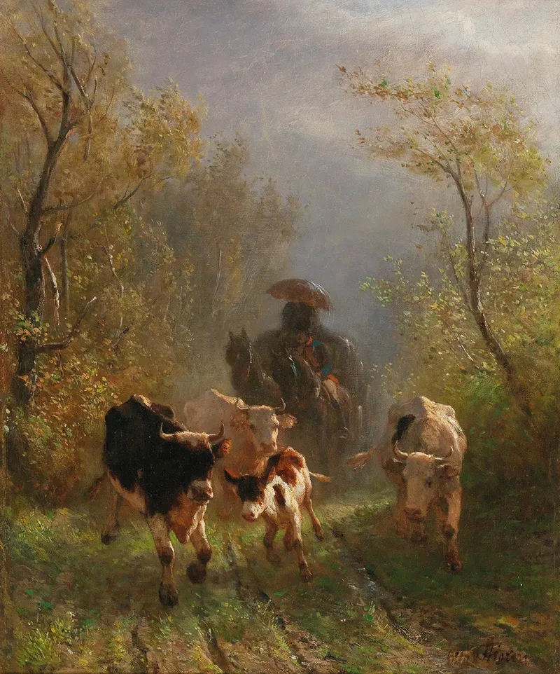 Encounter On The Country Road Wall Art by Otto von Thoren - High-Resolution Digital Print
