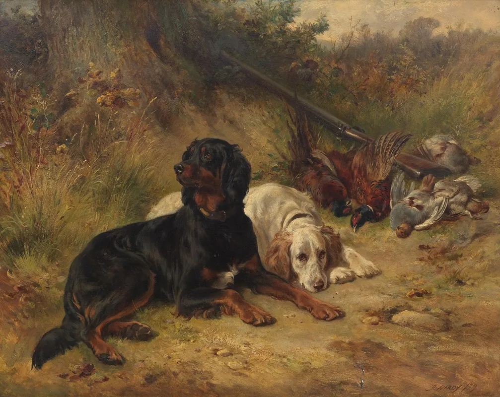 End Of The Day Setters At Rest Wall Art by James Hardy, Jnr. - High-Resolution Digital Print