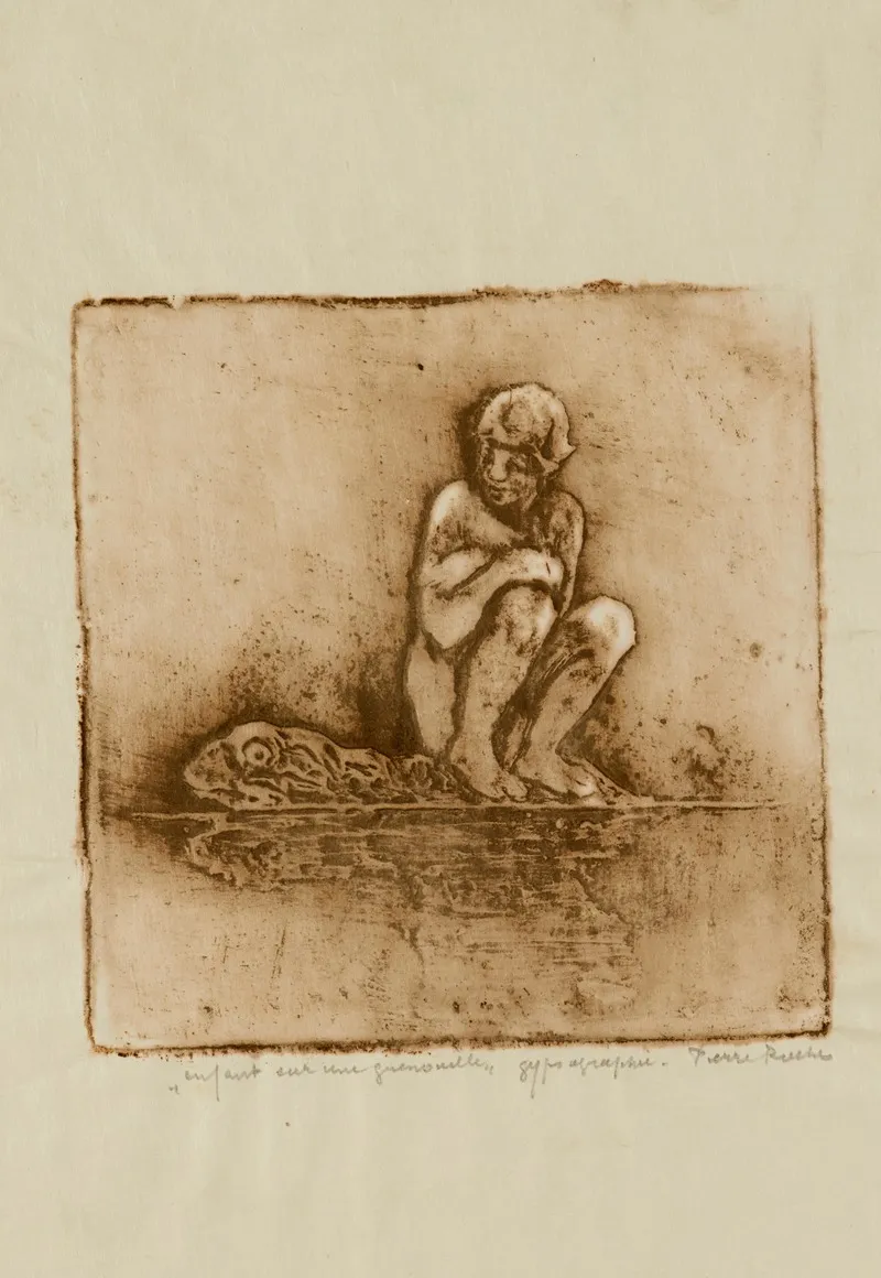 Enfant Sur Une Grenouille