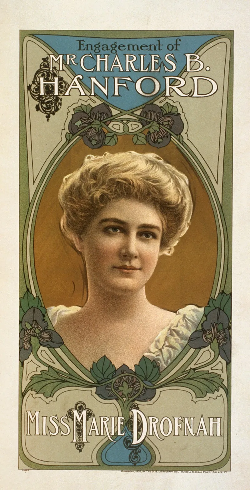 Engagement Of Mr Charles B Hanford 2 Wall Art by U.S. Lithograph Co. - High-Resolution Digital Print