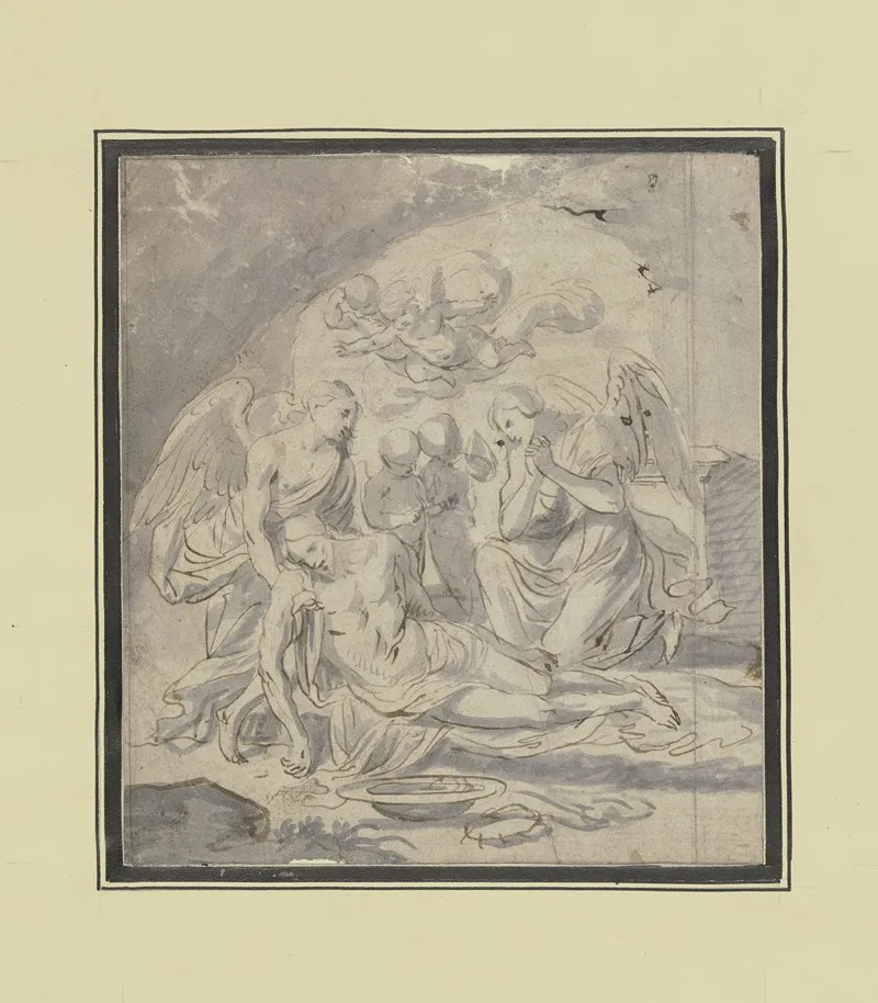 Engel Klagen Uber Dem Leichnam Christi Wall Art by Johann Christoph Storer - High-Resolution Digital Print