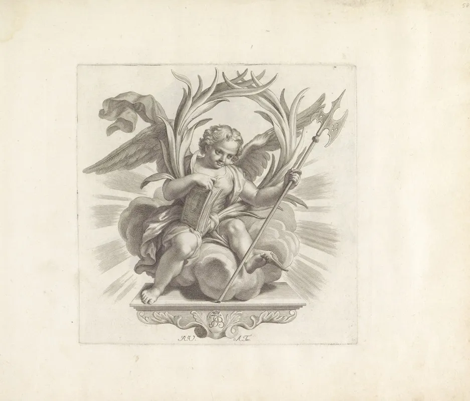 Engel Met Boek En Hellebaard Wall Art by Robert van Audenaerde - High-Resolution Digital Print