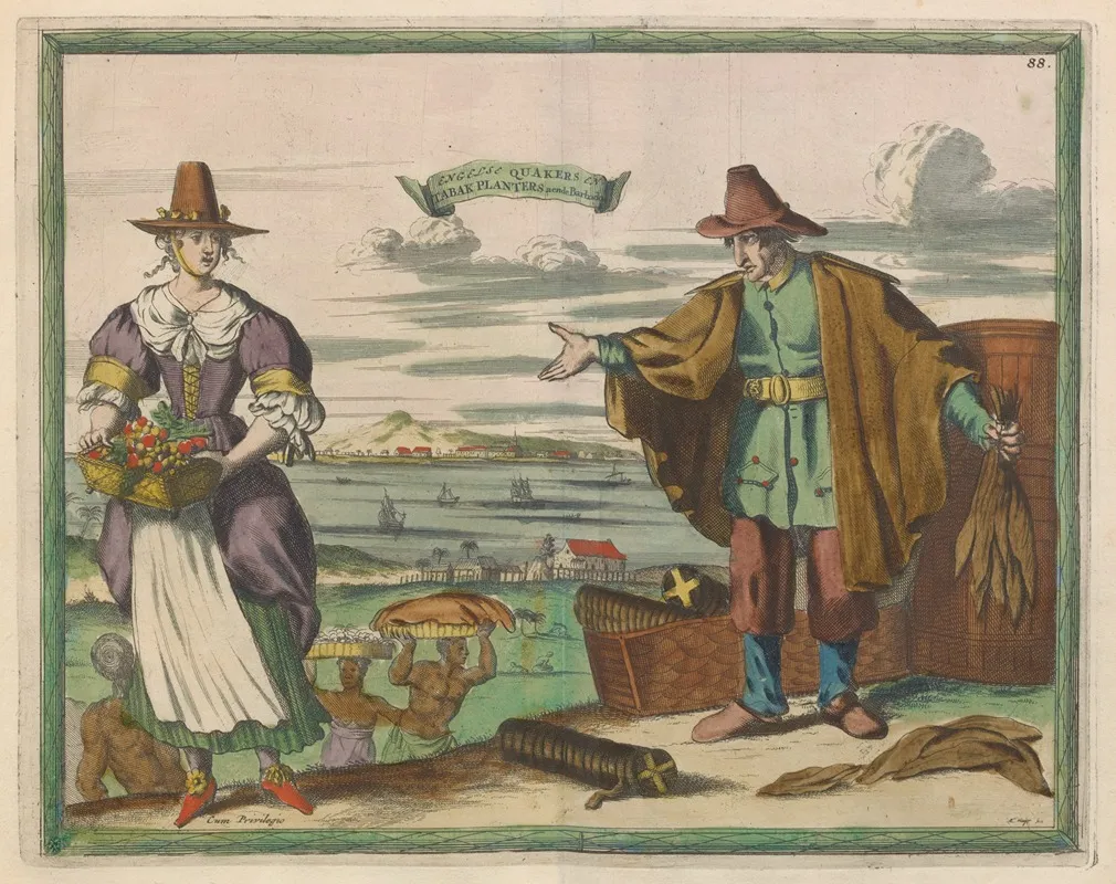 Engelse Quakers En Tabak Planters Aende Barbados Wall Art by Carel Allard - High-Resolution Digital Print