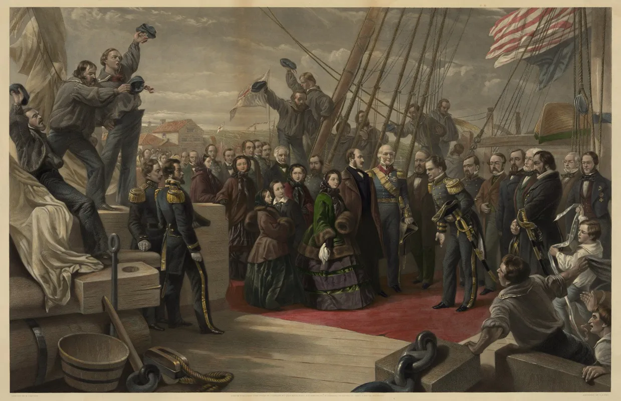 England And America The Visit Of Her Majesty Queen Victoria To The Arctic Ship Resolute December 16th 1856 Wall Art by G. Zobel - High-Resolution Digital Print