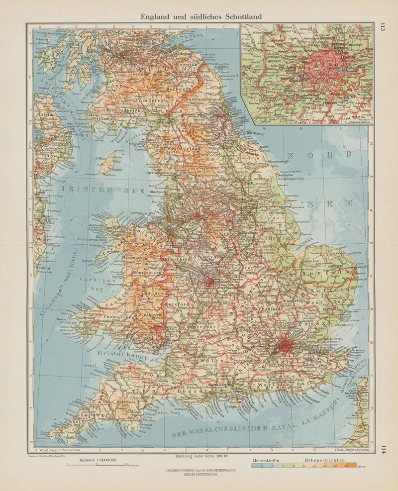 England Und Sudliches Schottland Wall Art by Ernst Friedrich - High-Resolution Digital Print