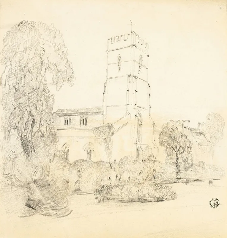 English Country Church Wall Art by Edward Blore - High-Resolution Digital Print