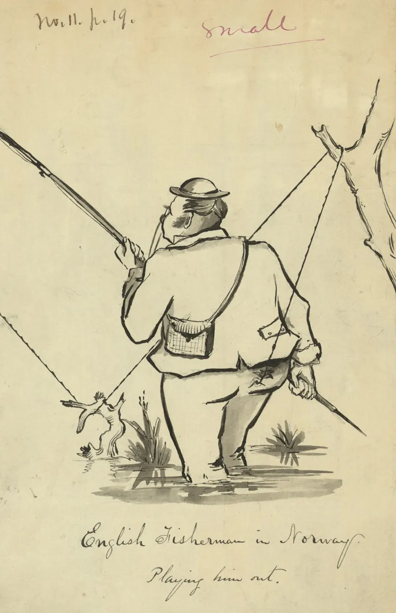 English Fisherman In Norway Playing Him Out