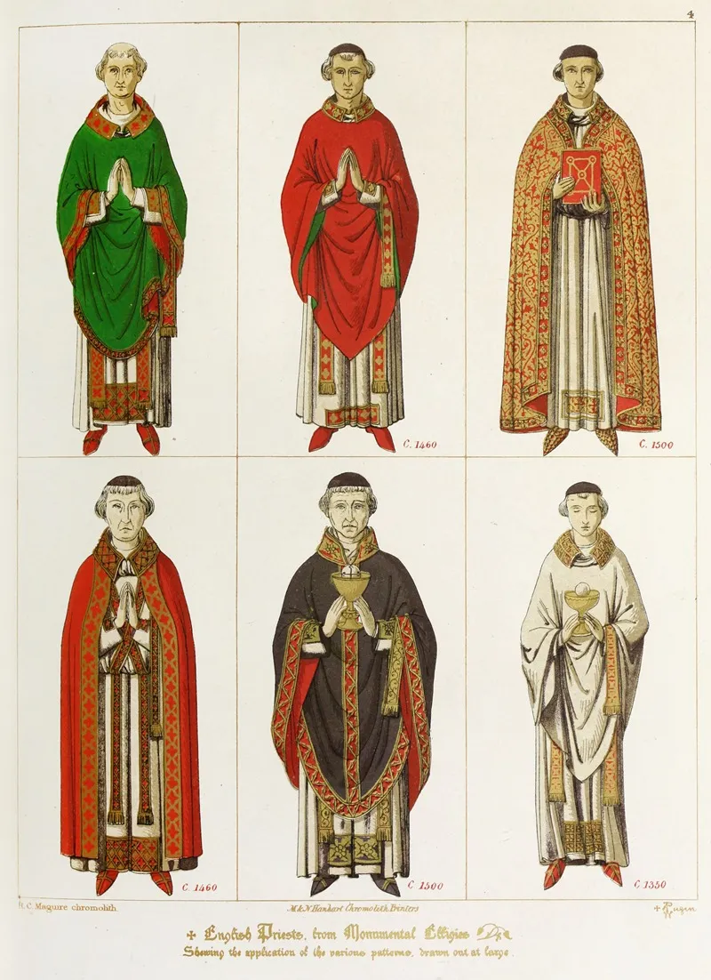 English Priests Wall Art by Augustus Pugin - High-Resolution Digital Print