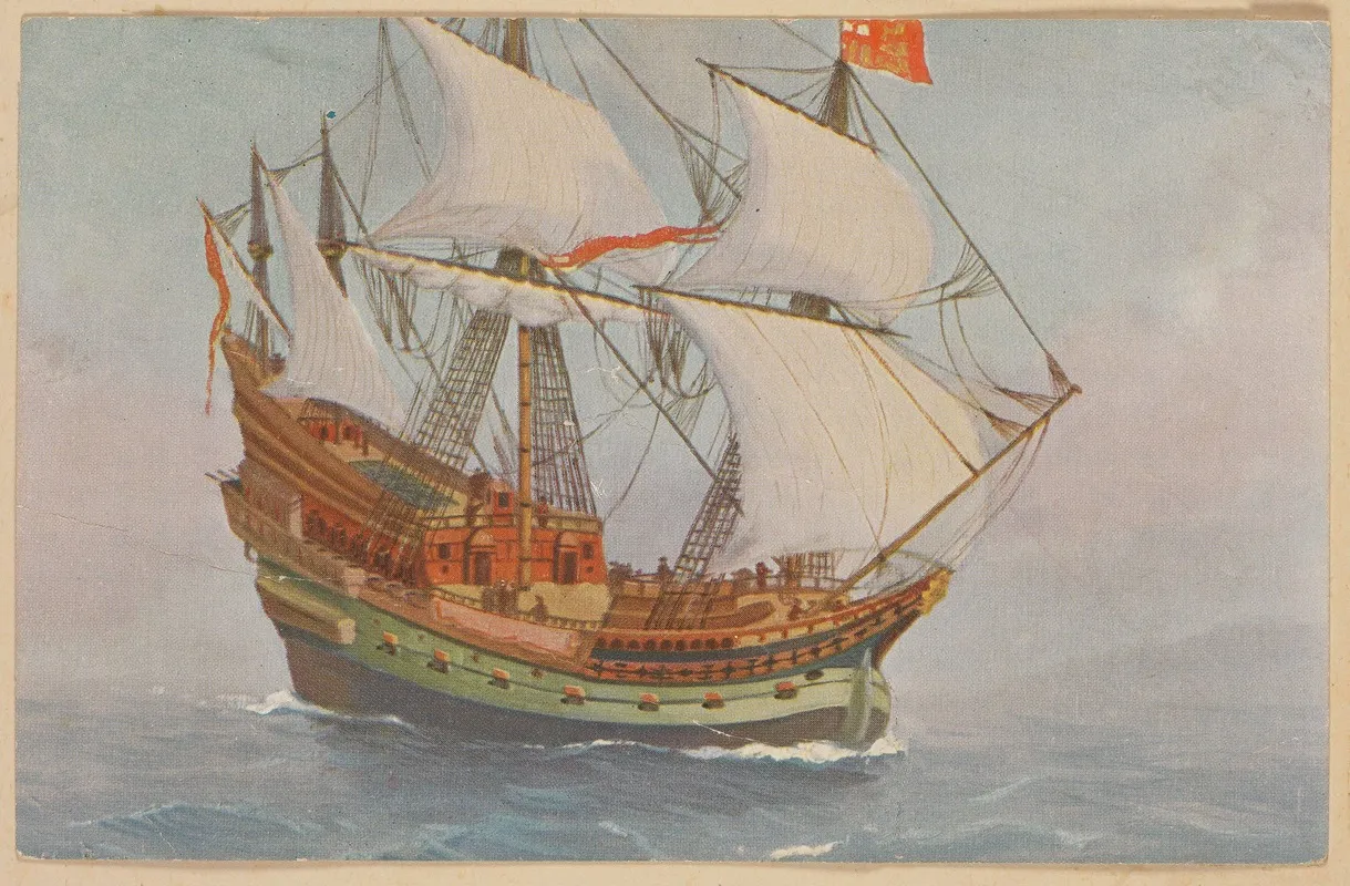 English Warship 16th Century Wall Art by Christopher Rave - High-Resolution Digital Print