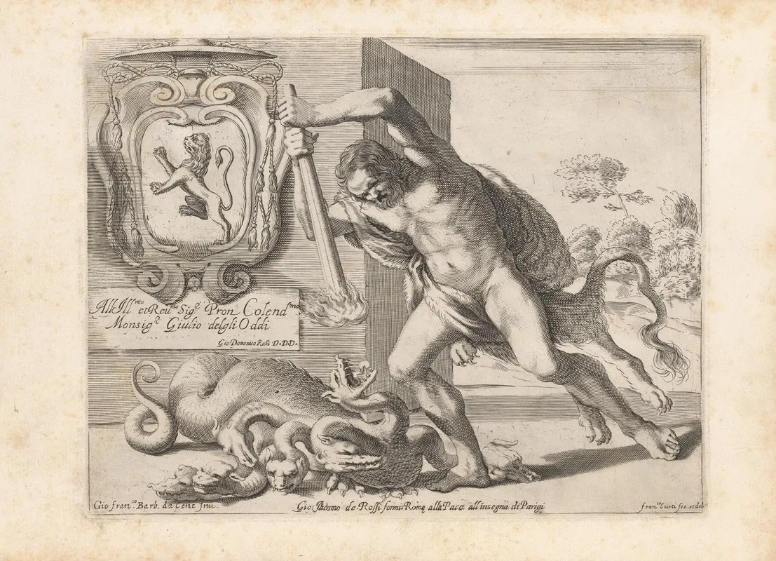 Engravings After Guercinos Libro Dei Disegni Pl 01 Wall Art by Francesco Curti - High-Resolution Digital Print