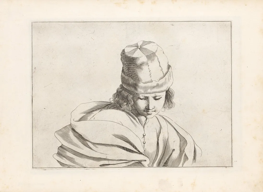 Engravings After Guercinos Libro Dei Disegni Pl 03 Wall Art by Francesco Curti - High-Resolution Digital Print