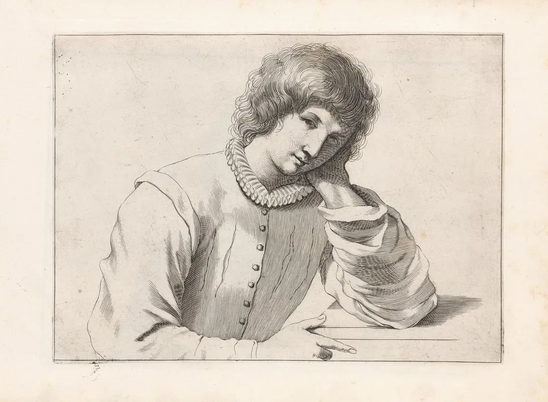 Engravings After Guercinos Libro Dei Disegni Pl 04 Wall Art by Francesco Curti - High-Resolution Digital Print